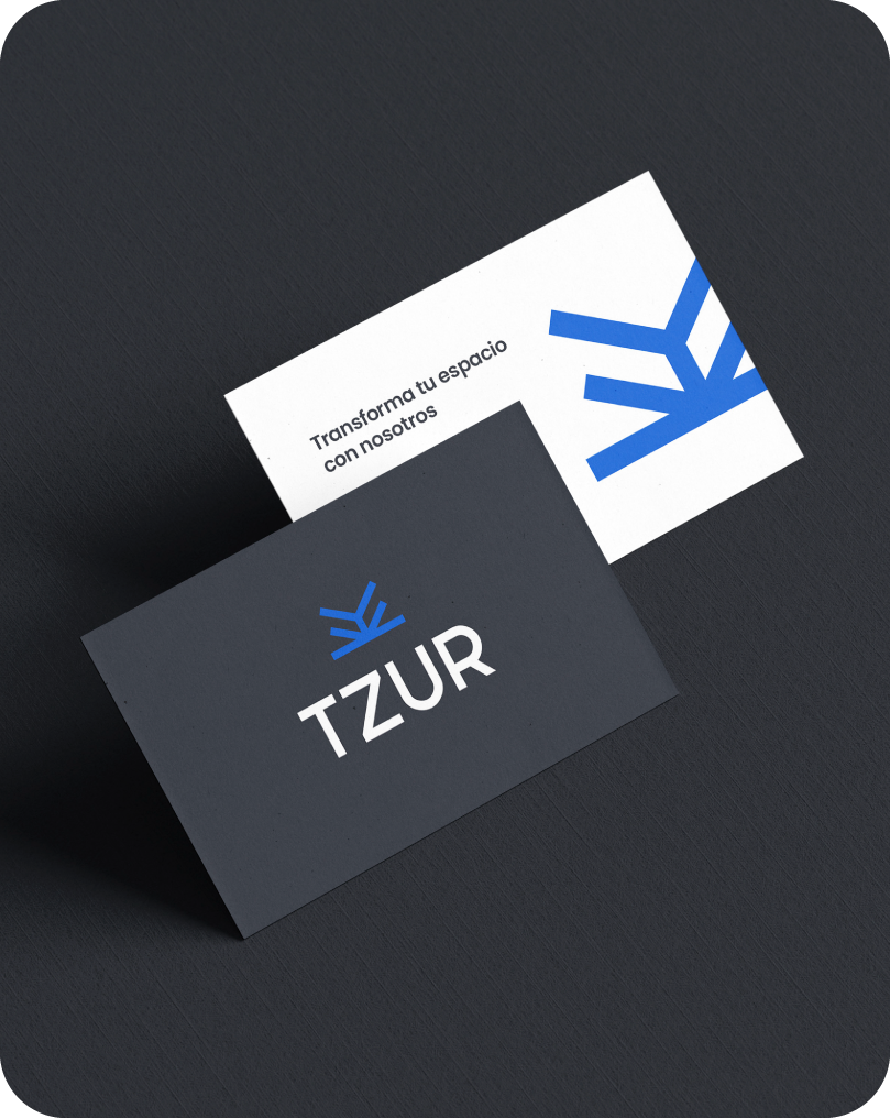 Diseño de identidad corporativa y papelería empresarial profesional para la marca Tzur.